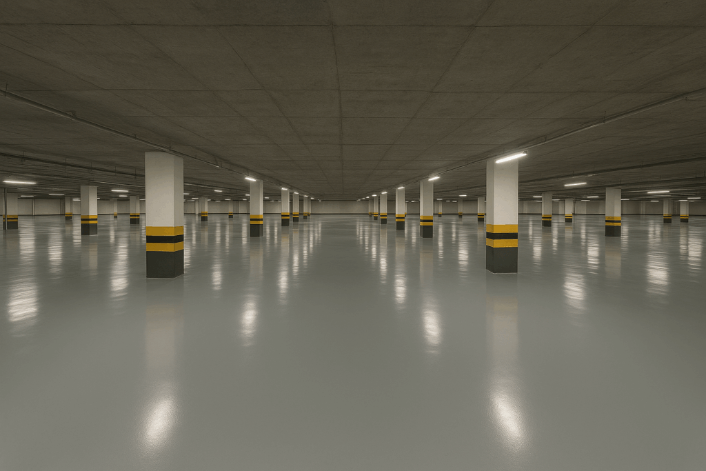 Transformação Completa com Piso Epóxi Multilayer na Garagem da Praia Brava em Itajaí-SC: 11.000 m² de Alta Performance